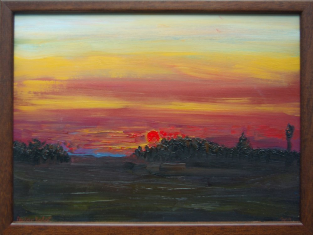 2009 — (24) Západ slunce za RK, A,O,S, cca 20,5x28,5cm